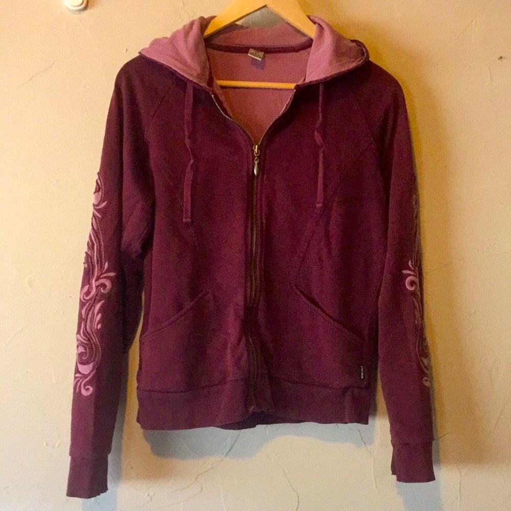 Prana Zippered Hoodywith Cutout Design